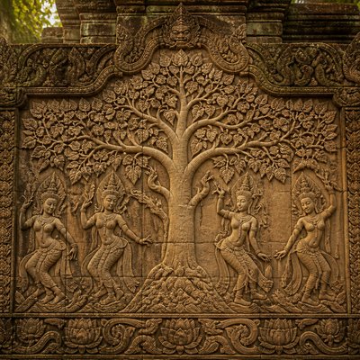 a tree in nature — Cambodian Art Style
