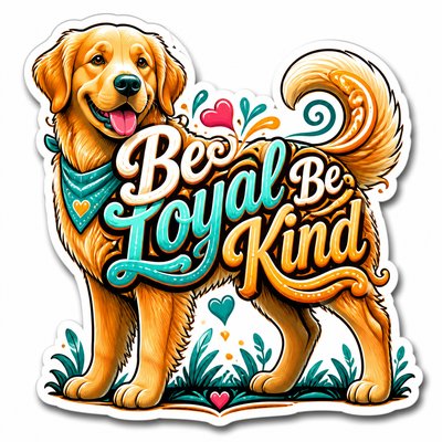 animal standing in natural pose — Typography Sticker Design
