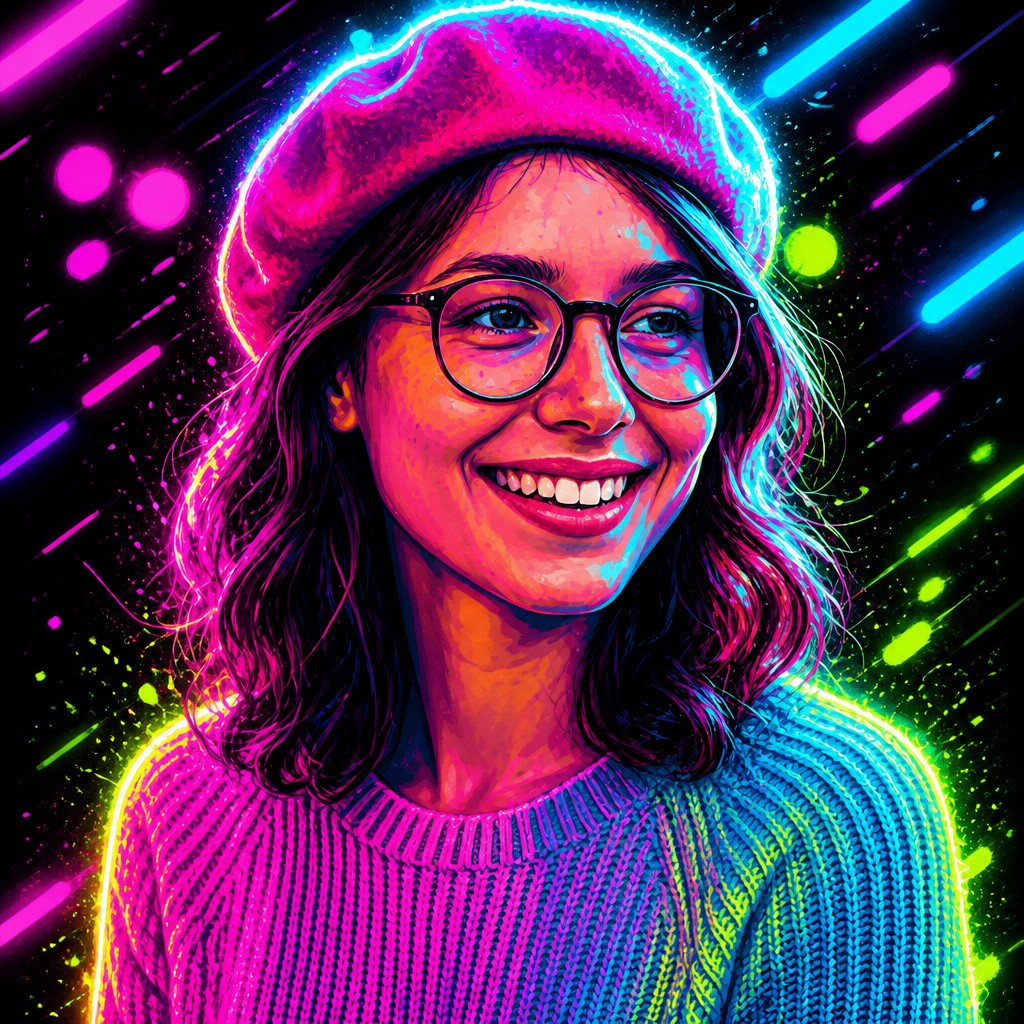 Neon Pop Art Style Style Transfer Example