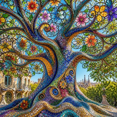 a tree in nature — Barcelona Art Style