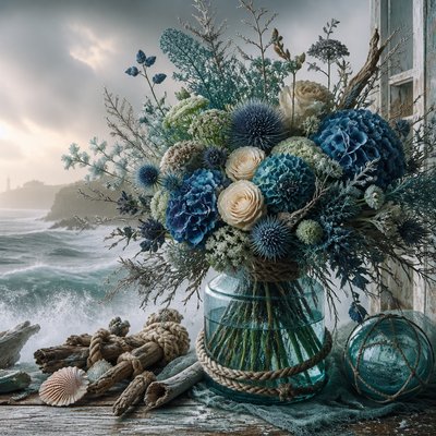 bouquet of flowers in a glass vase