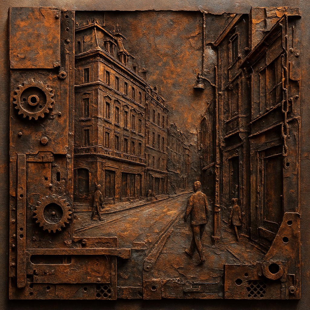 Metal Assemblage Sculpture Art Style Style Transfer Example