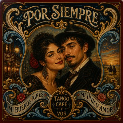 portrait of two people together — Argentine Art Style