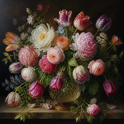 wide landscape with natural scenery — Flower Painting Art Style
