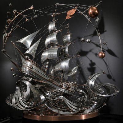 sailing ship on a stormy sea