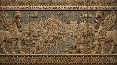 a vast valley with a river winding toward distant mountains at sunrise, no people, no text