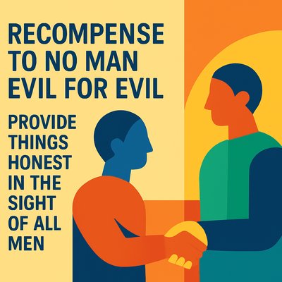  Recompense to no man evil for evil. Provide things honest in the sight of all men.