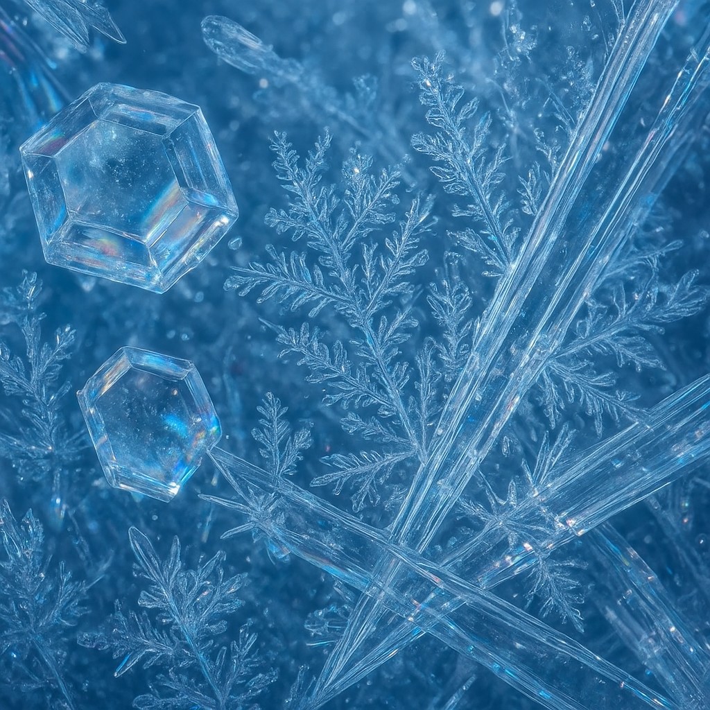 Ice Crystal Macro Photography Style Transfer Example