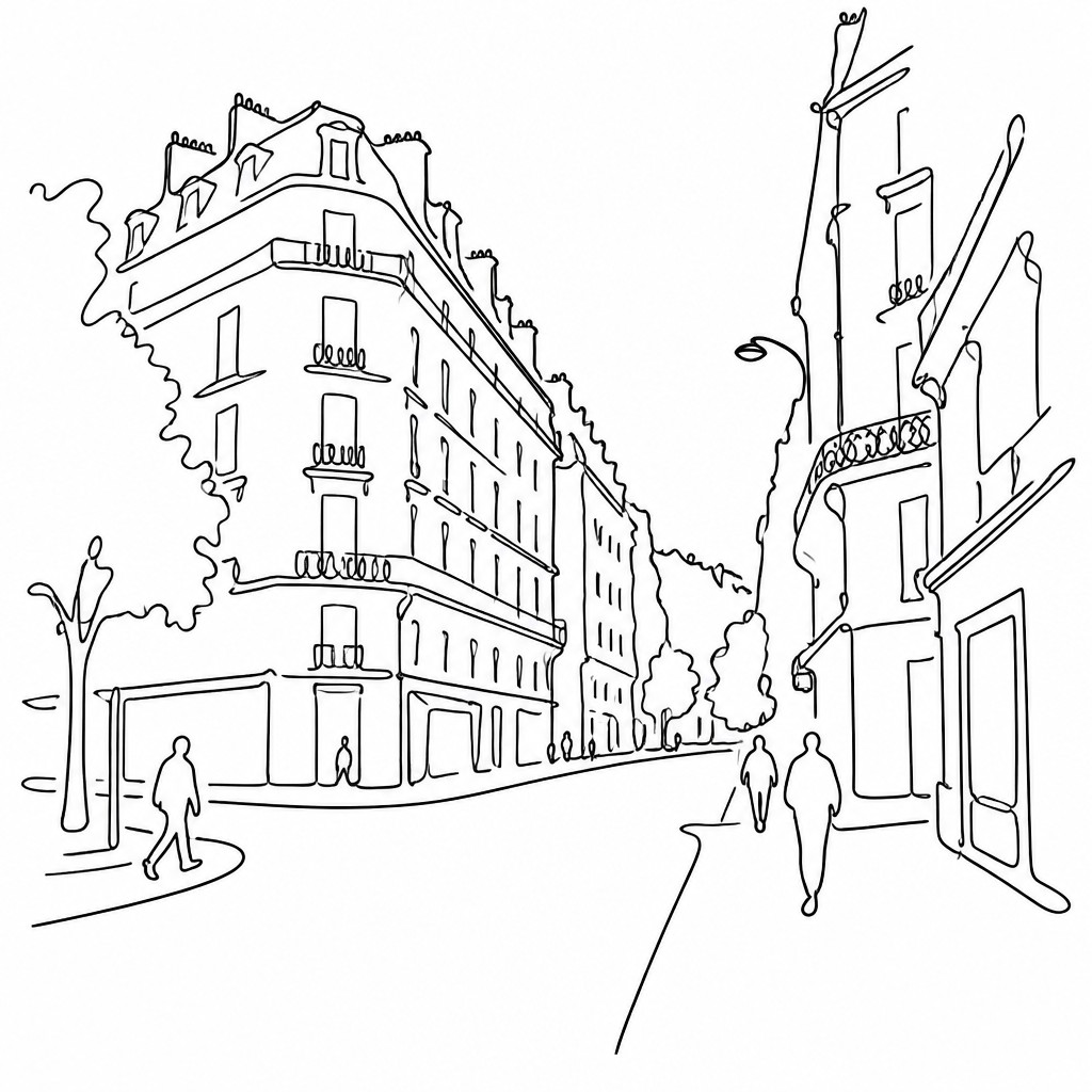 Minimalist Line Portrait Style Style Transfer Example