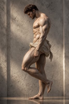 a statue of a man with no shirt on