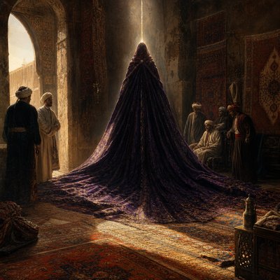 a painting of a group of people in a room