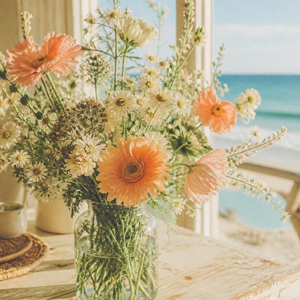 bouquet of flowers in a glass vase — VSCO Aesthetic