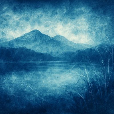 serene landscape with mountains and water