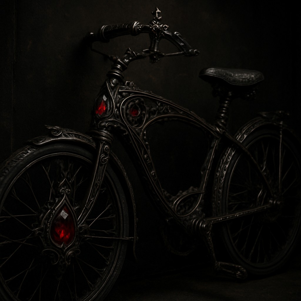 bicyle resting against a wall