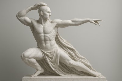 a statue of a man with his arms outstretched