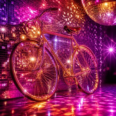 bicyle resting against a wall — Disco Aesthetic