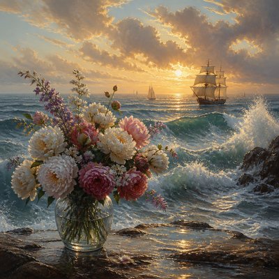 bouquet of flowers in a glass vase