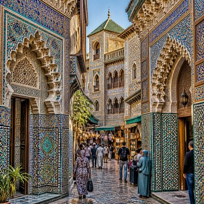 urban street with city activity — Granada Art Style