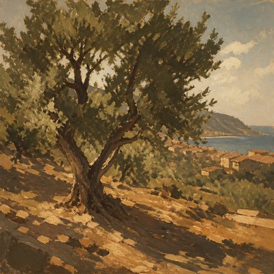 a tree in nature — Macchiaioli Art Style