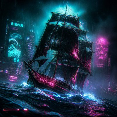 sailing ship on a stormy sea