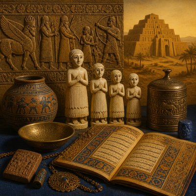 still life with everyday objects — Iraqi Art Style