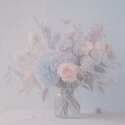 bouquet of flowers in a glass vase