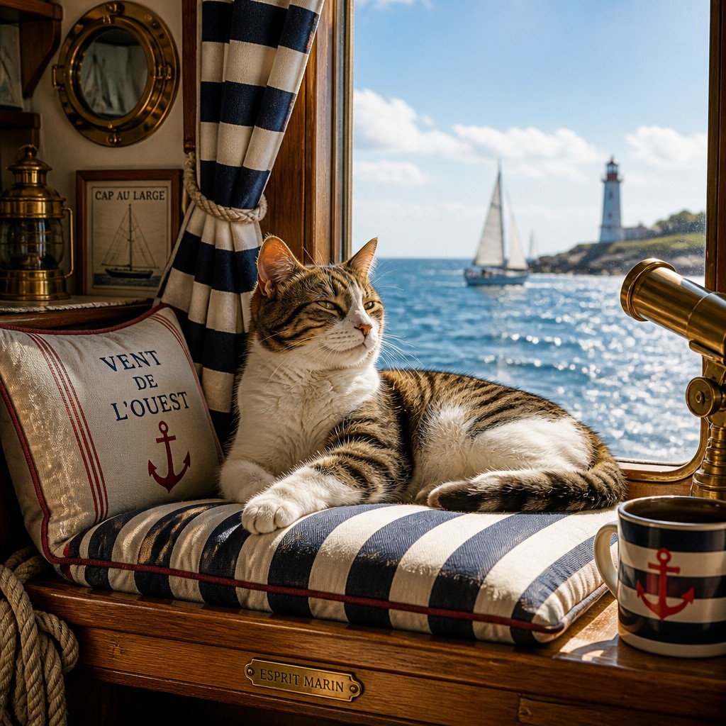 a cat lounging in a sunlit window — Nautical Aesthetic