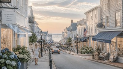 bustling city street panorama at dusk
