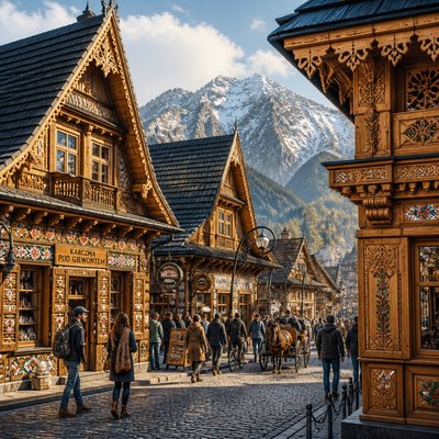 urban street with city activity