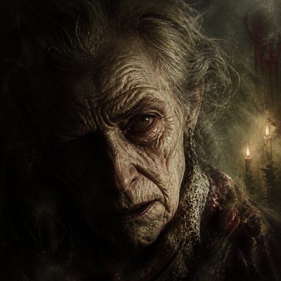 close-up portrait of an elderly person with expressive weathered features