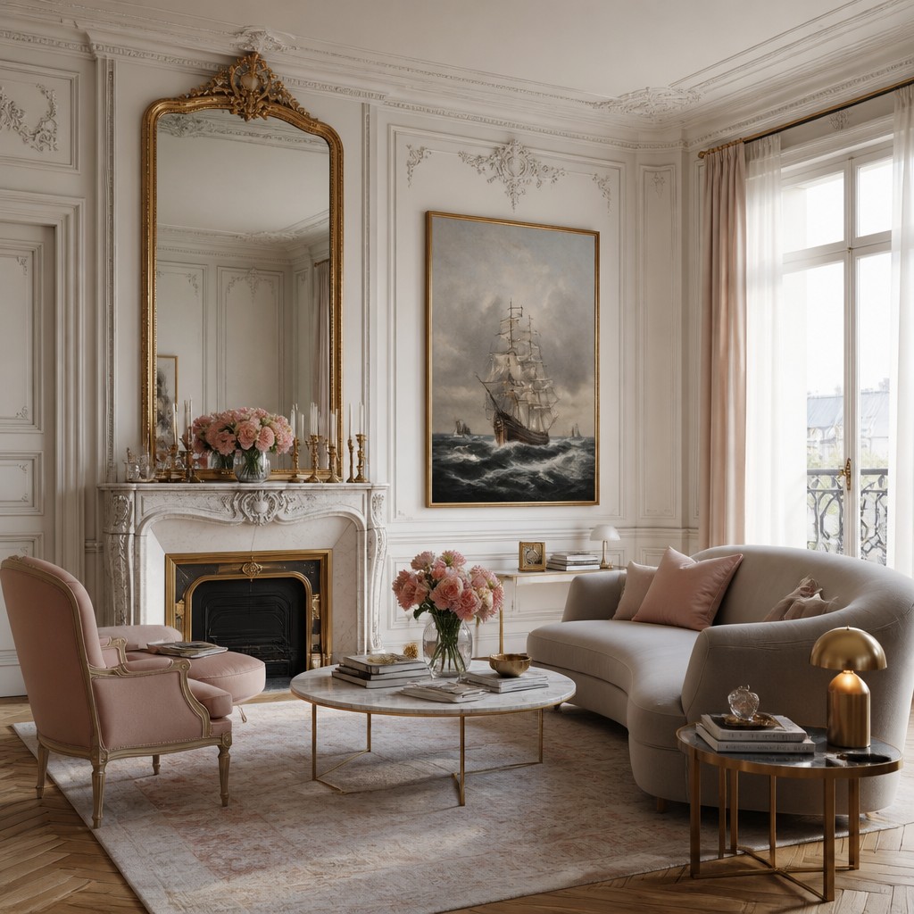 sailing ship on a stormy sea — Parisian Apartment Interior Design