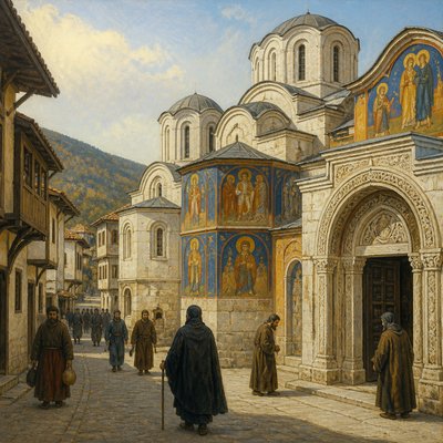 urban street with city activity