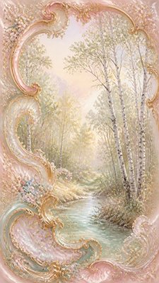 a serene birch forest in soft morning light, no people, no text