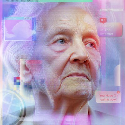 close-up portrait of an elderly person with expressive weathered features