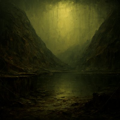 serene landscape with mountains and water