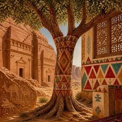 a tree in nature — Saudi Art Style