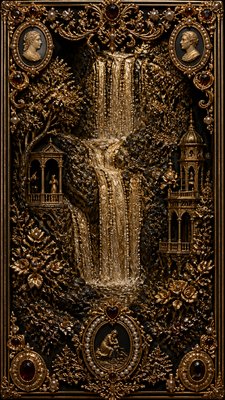 towering waterfall cascading down a cliff
