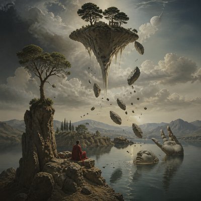 wide landscape with natural scenery — Surrealism Art Style