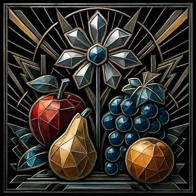 still life arrangement of fruits and flowers