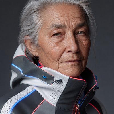 close-up portrait of an elderly person with expressive weathered features
