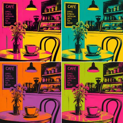 cozy cafe interior with warm lighting