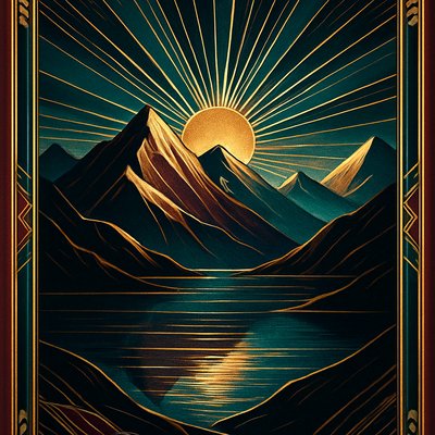 serene landscape with mountains and water
