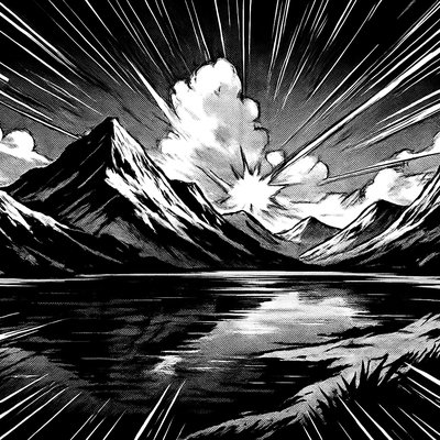 serene landscape with mountains and water