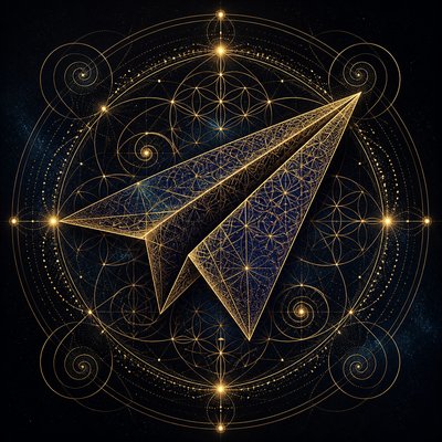 a paper plane, clean minimal composition on a plain background, no text
