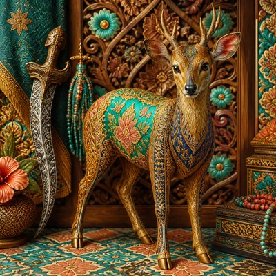animal standing in natural pose — Malaysian Art Style