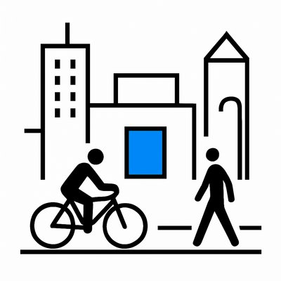 urban street with city activity