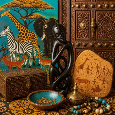 still life with everyday objects — Tanzanian Art Style
