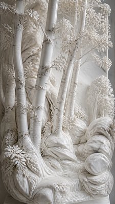 a serene birch forest in soft morning light, no people, no text