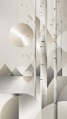 a serene birch forest in soft morning light, no people, no text
