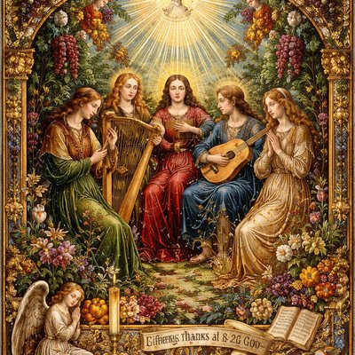 And be not drunk with wine, wherein is excess; but be filled with the Spirit; Speaking to yourselves in psalms and hymns and spiritual songs, singing and making melody in your heart to the Lord; Giving thanks always for all things unto God and the Father in the name of our Lord Jesus Christ; 
(Ephesians 5:18-20 KJV) Do not use words but only images to interpret the passage.
